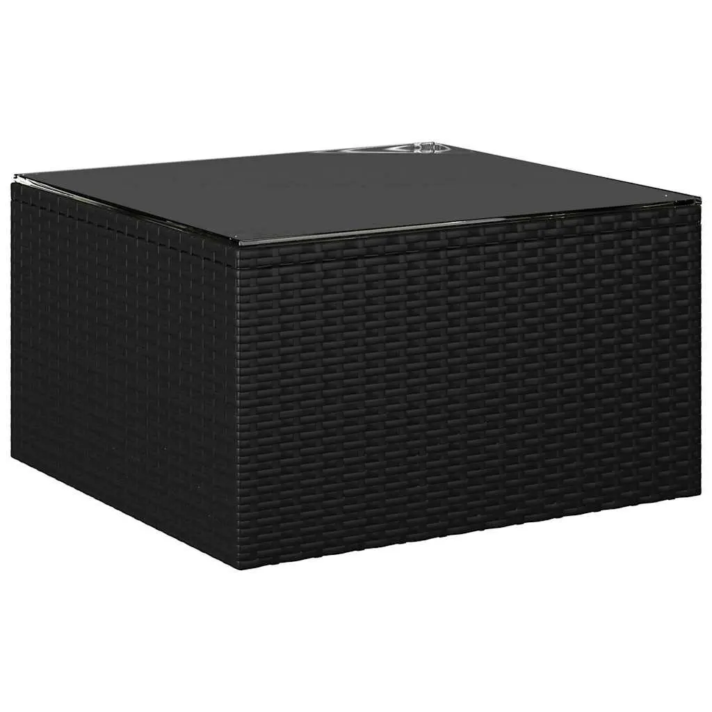Garden Lounge Set Black 8 Piece Outdoor Furniture Modular Poly Rattan with Cushions
