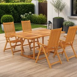 Concise 5 Piece Teak Outdoor Dining Set