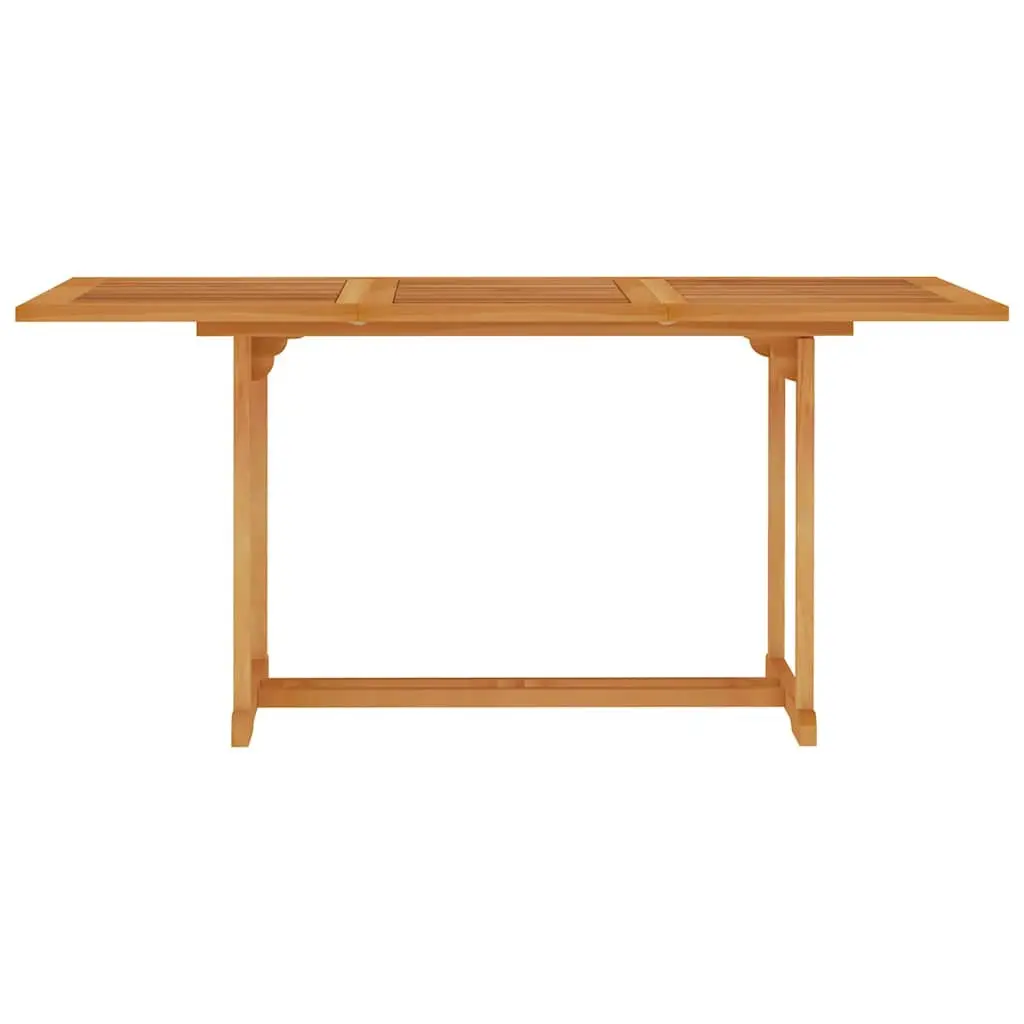 5 Piece Garden Dining Set Brown Teak Wood Table Chairs Adjustable Backrests Outdoor Patio Furniture