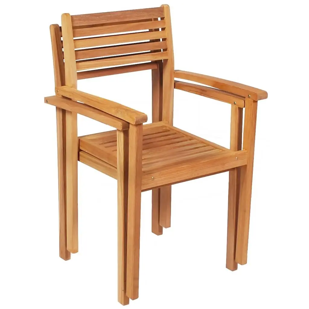 5 Piece Garden Dining Set Teak Wood Table Chairs Outdoor Patio Furniture Brown
