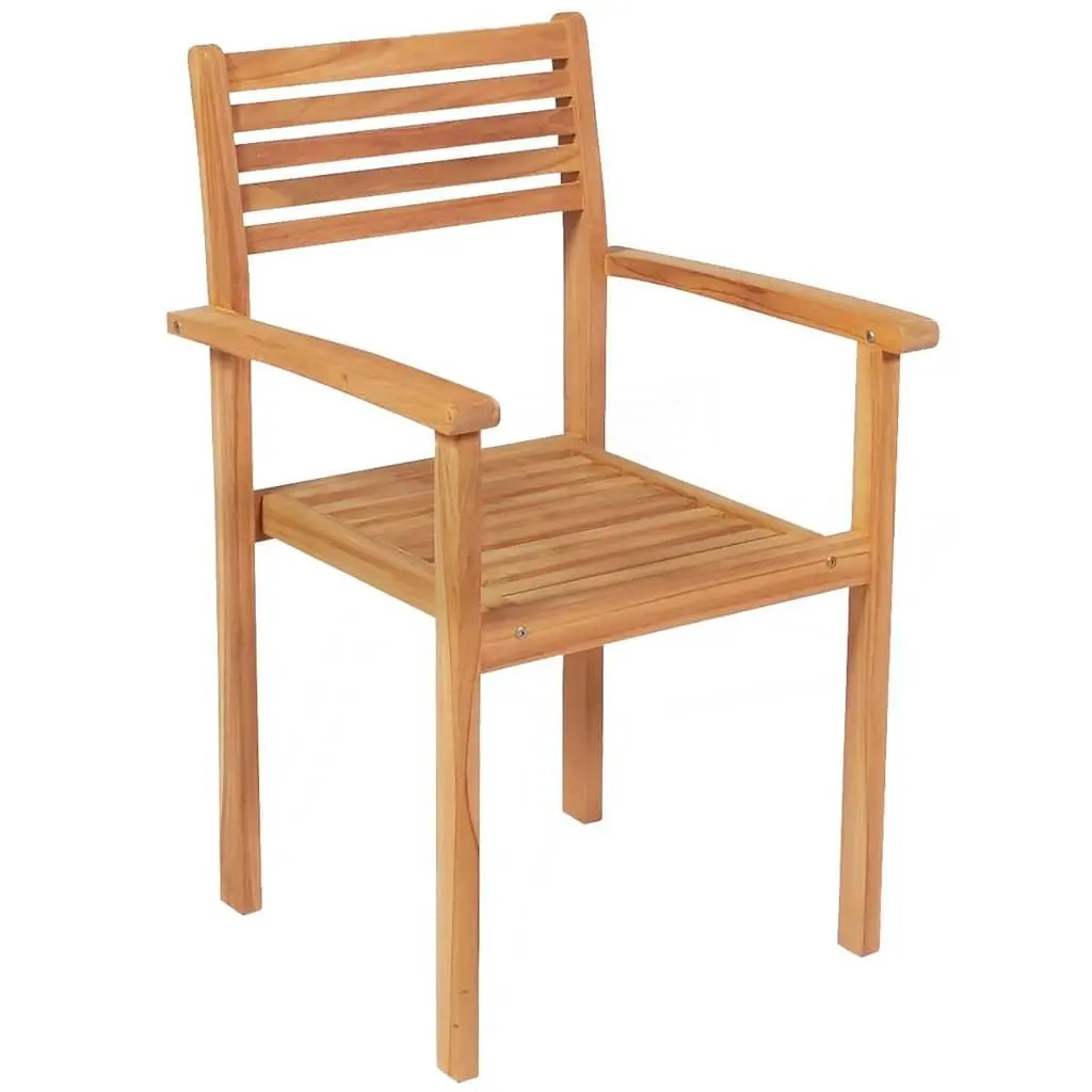 5 Piece Garden Dining Set Teak Wood Table Chairs Outdoor Patio Furniture Brown