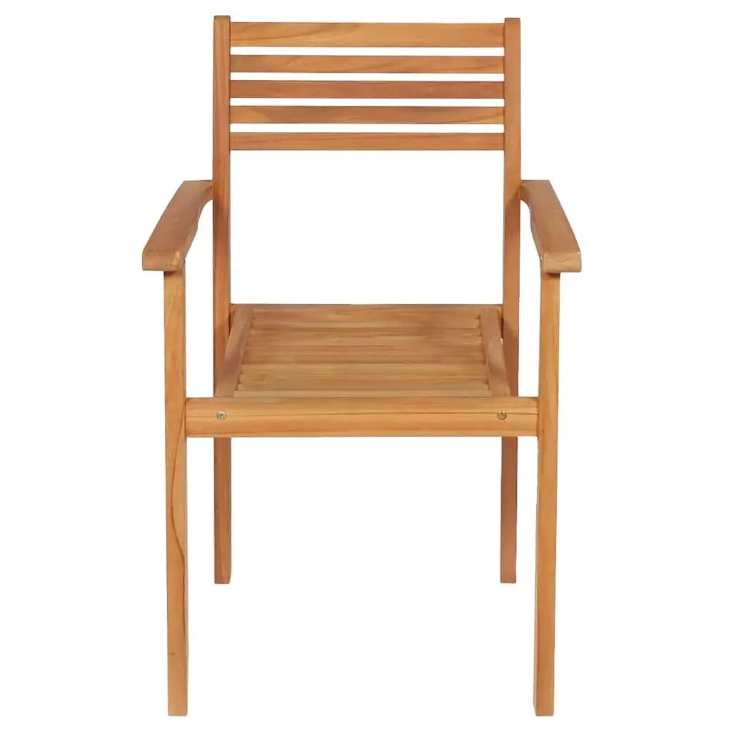 5 Piece Garden Dining Set Teak Wood Table Chairs Outdoor Patio Furniture Brown