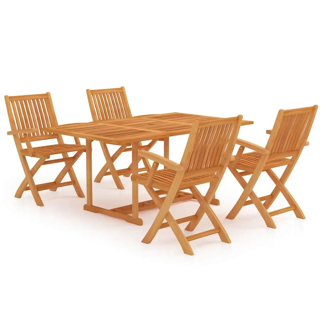 5-Piece Teak Garden Dining Set for Outdoor Enjoyment
