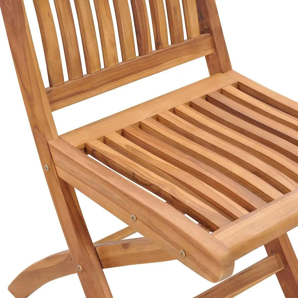 5 Piece Garden Dining Set Teak Wood Table Chair Outdoor Patio Furniture Brown