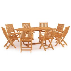 Compact and Stylish 9 Piece Dining Set for Outdoors