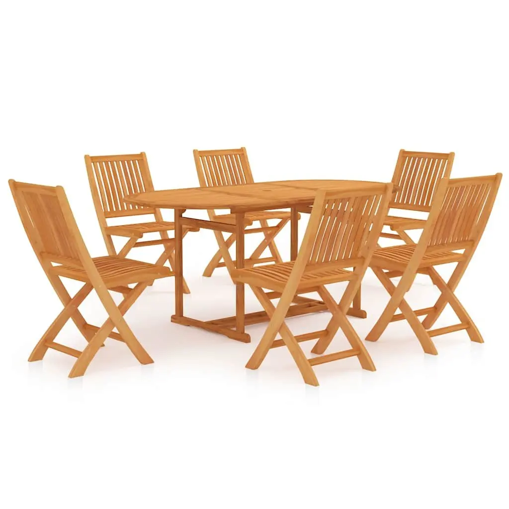 7 Piece Garden Dining Set Solid Teak Wood Table Chairs Patio Furniture Outdoor