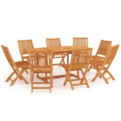 Compact 9 Piece Garden Dining Set with Chairs