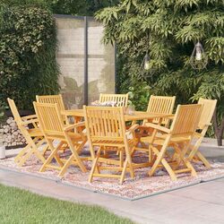 Compact 9 Piece Teak Wood Dining Set