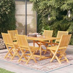 Compact 7 Piece Teak Garden Dining Set