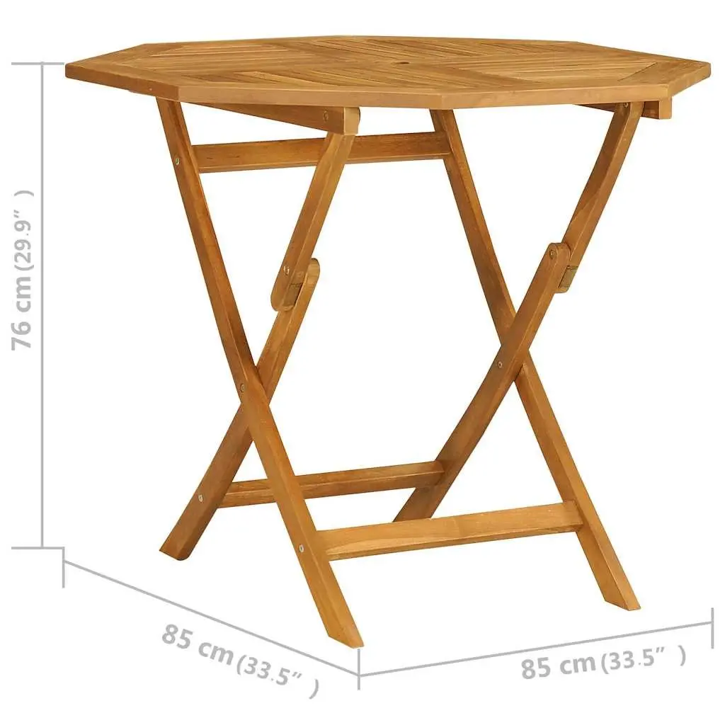 5 Piece Garden Dining Set Teak Wood Outdoor Table Chairs Patio Furniture