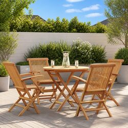 5 Piece Garden Dining Set: Simple & Sturdy Construction