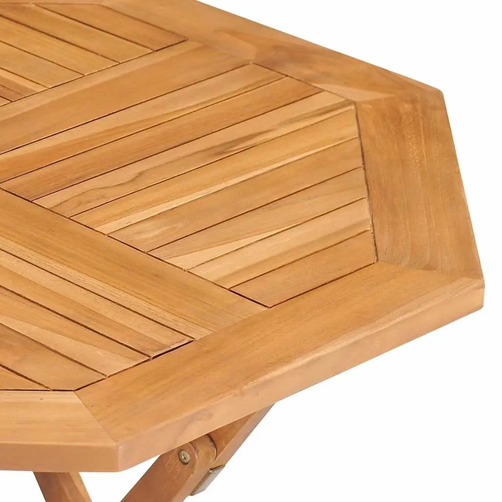 5 Piece Garden Dining Set Brown Teak Wood Outdoor Furniture Table Chairs