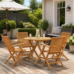 Compact 5 Piece Garden Dining Set for Convenience
