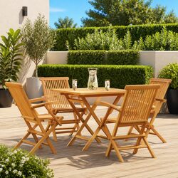 5-Piece Outdoor Dining Set: Foldable and Stylish