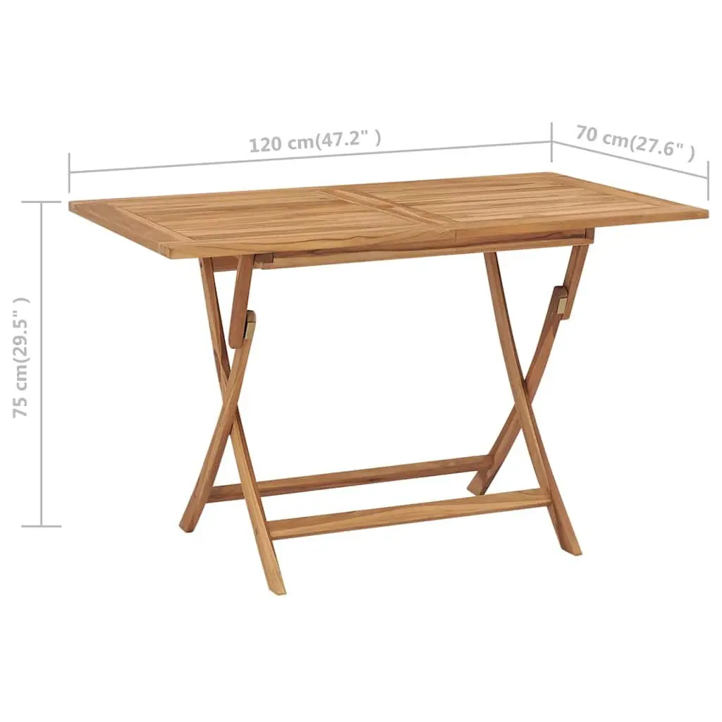 Garden Dining Set Brown 7 Piece Teak Wood Foldable Table and Chairs
