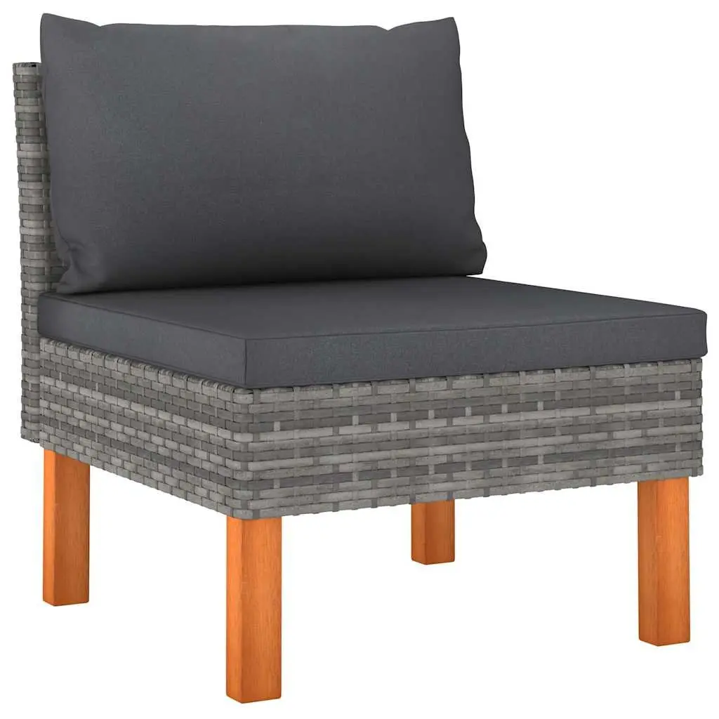 Garden Lounge Set Grey 6 Piece Weather Resistant with Cushions