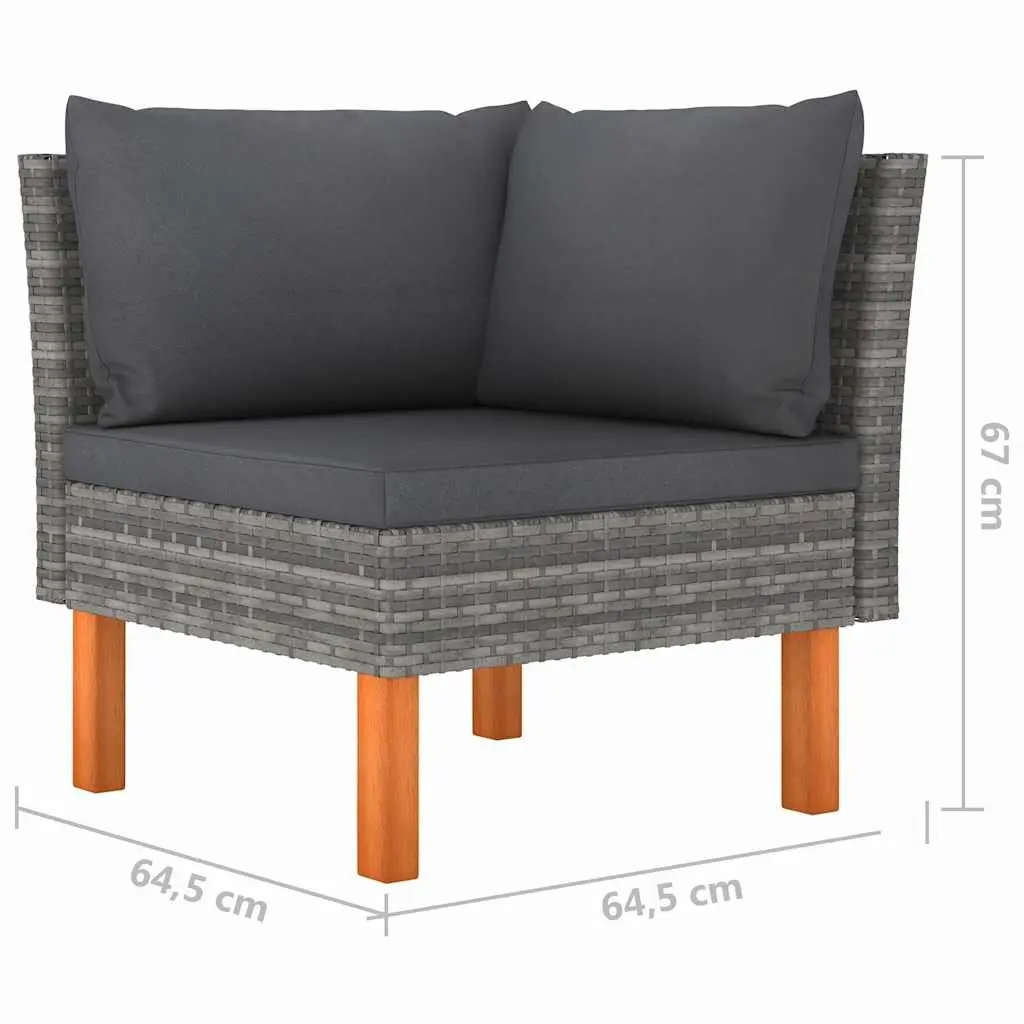 Garden Lounge Set 10 Piece Outdoor Furniture Grey Poly Rattan Sofa Cushions
