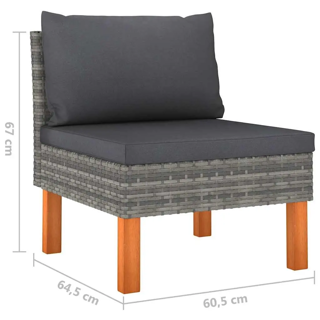 Garden Lounge Set 10 Piece Outdoor Furniture Grey Poly Rattan Sofa Cushions