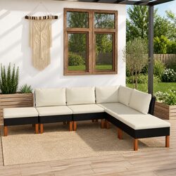 Versatile 6 Piece Outdoor Rattan Lounge Set