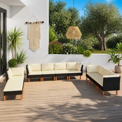 Compact 10-Piece Garden Lounge Set for Outdoor Enjoyment