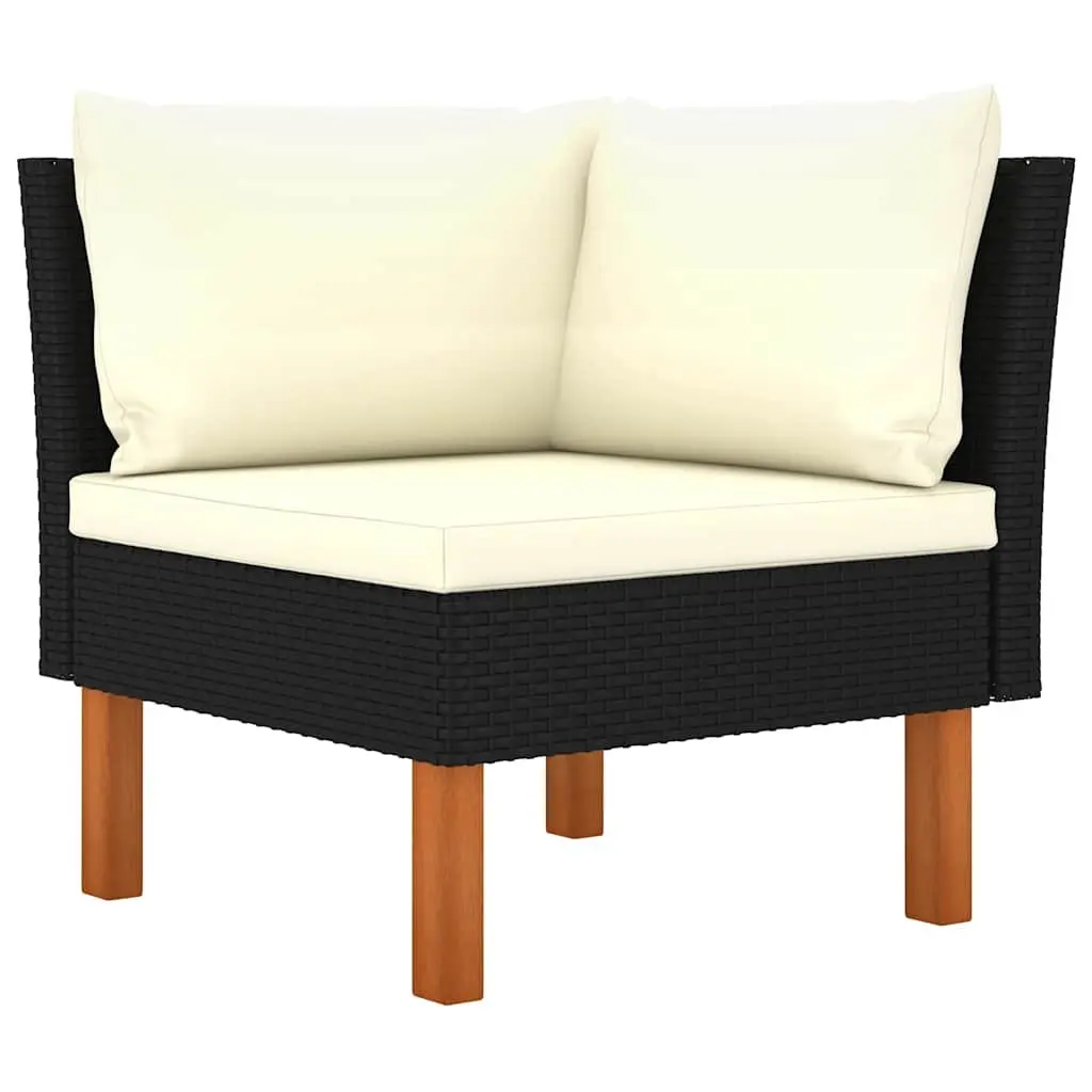 Garden Lounge Set 12 Piece Outdoor Sofa Poly Rattan Cushions Black Patio