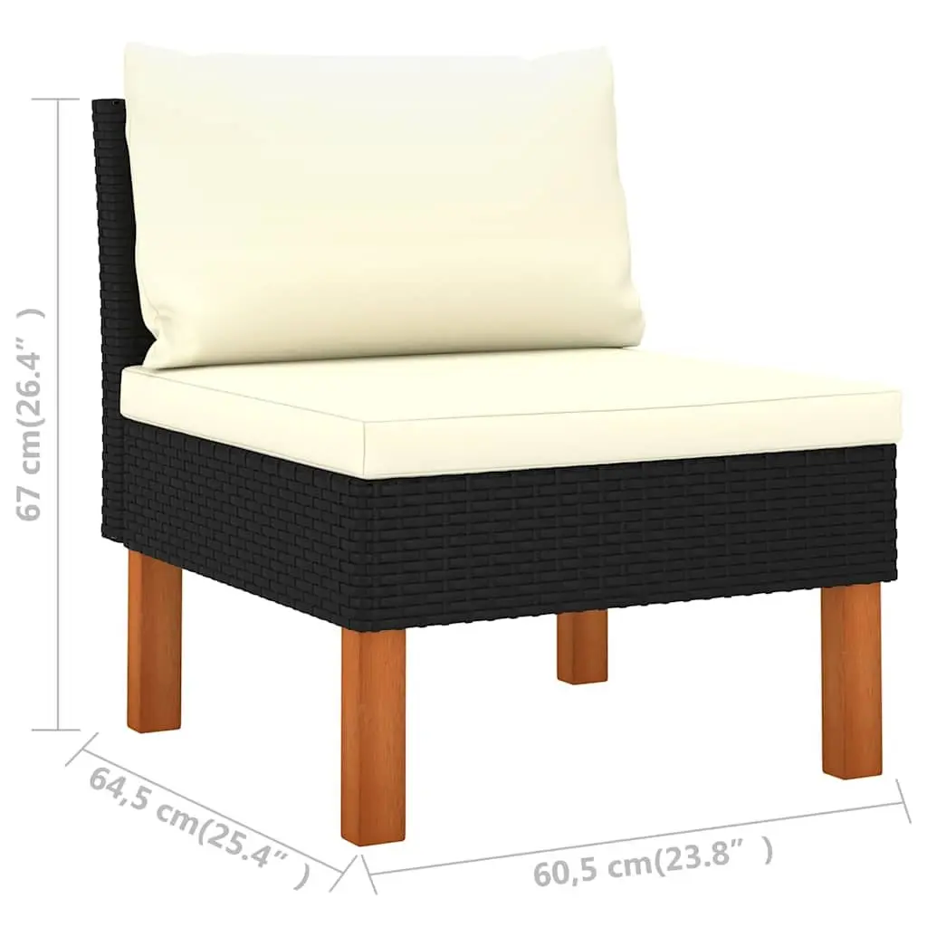 Garden Lounge Set 12 Piece Outdoor Sofa Poly Rattan Cushions Black Patio