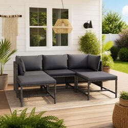 Compact and Versatile 5-Piece Lounge Set