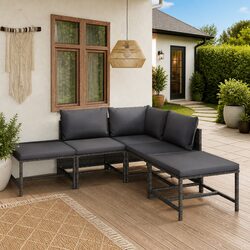 6-Piece Outdoor Lounge Set with Versatile Functionality