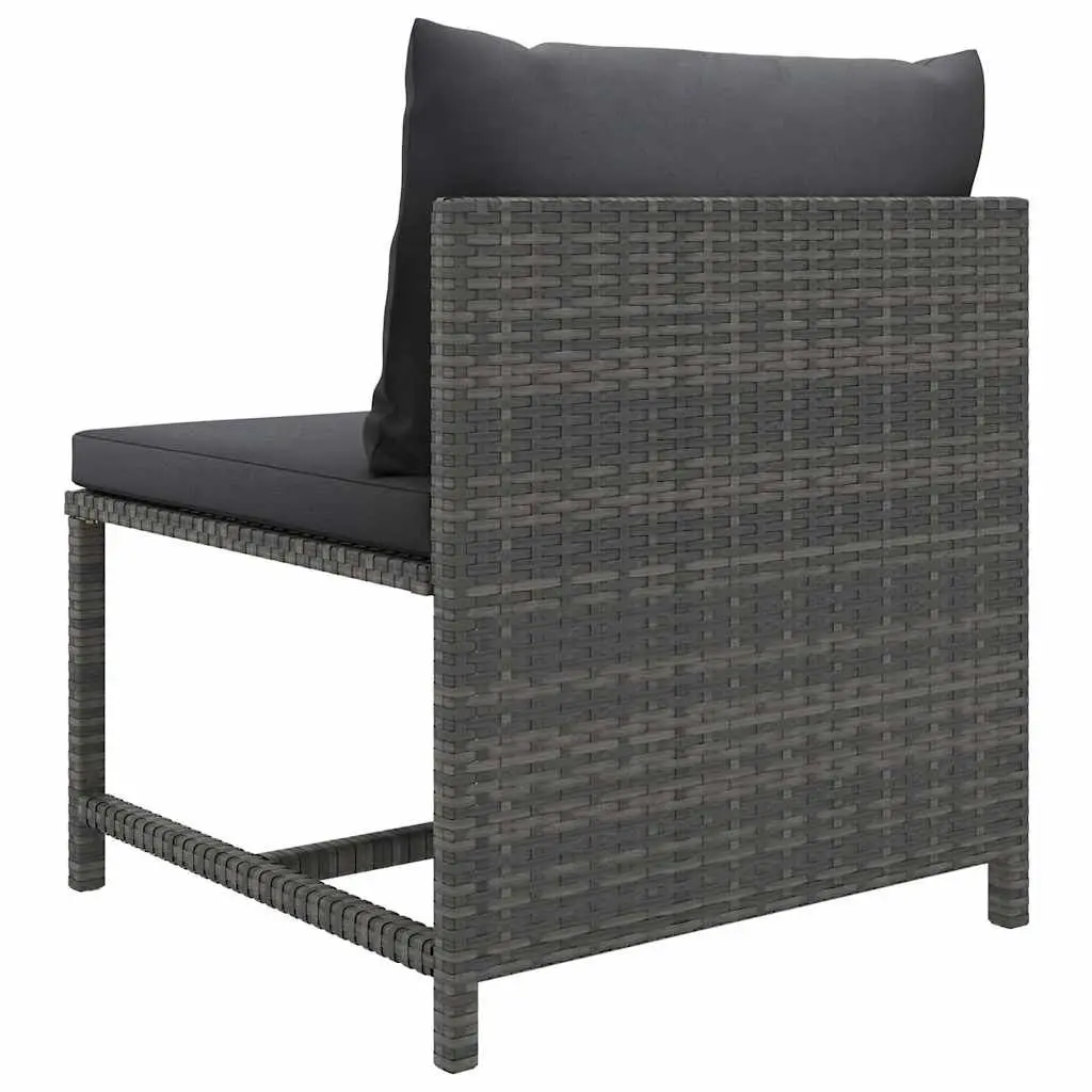 Outdoor Garden Lounge Set 6 Piece Poly Rattan Furniture with Cushions Grey