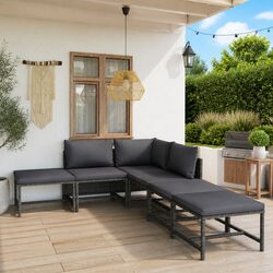 6-Piece Modular Garden Lounge Set in Grey