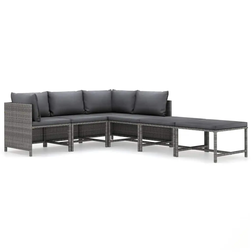 6-Piece Modular Garden Lounge Set in Grey