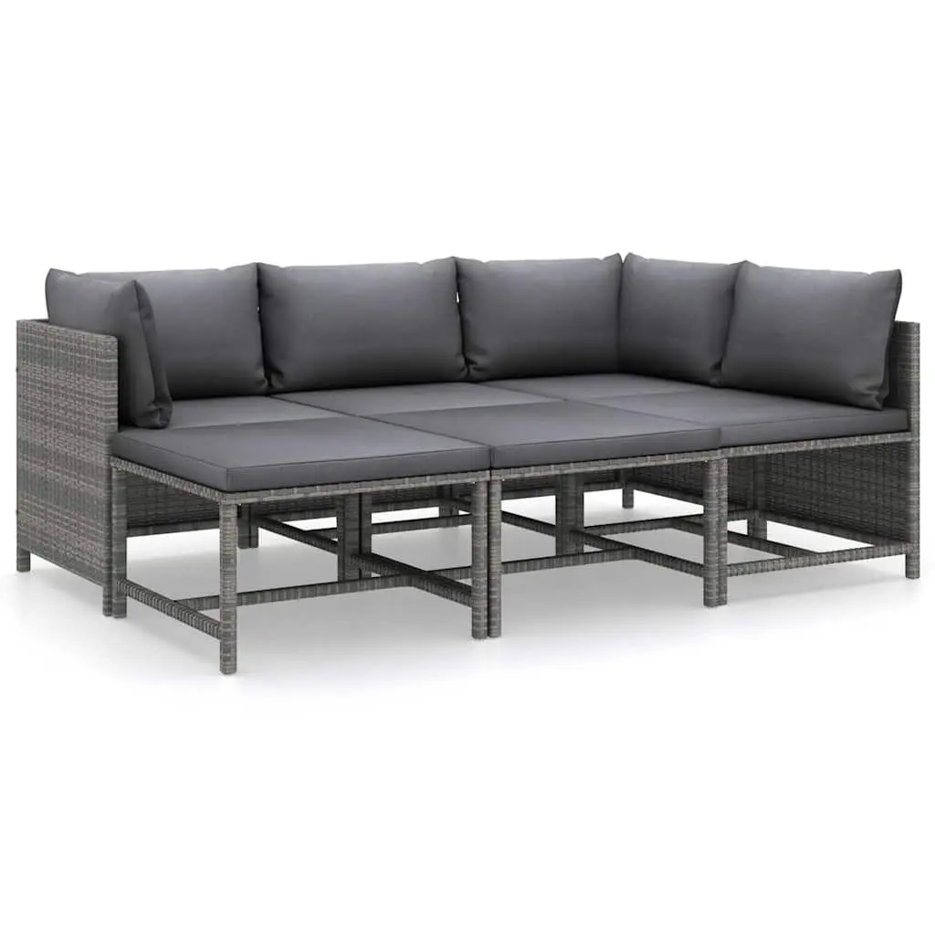 6-Piece Modular Garden Lounge Set in Grey