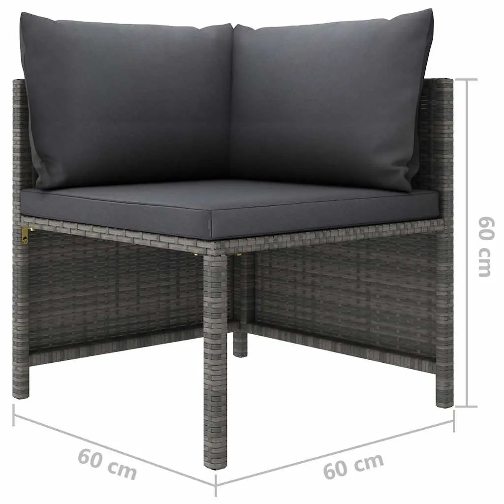 6-Piece Modular Garden Lounge Set in Grey