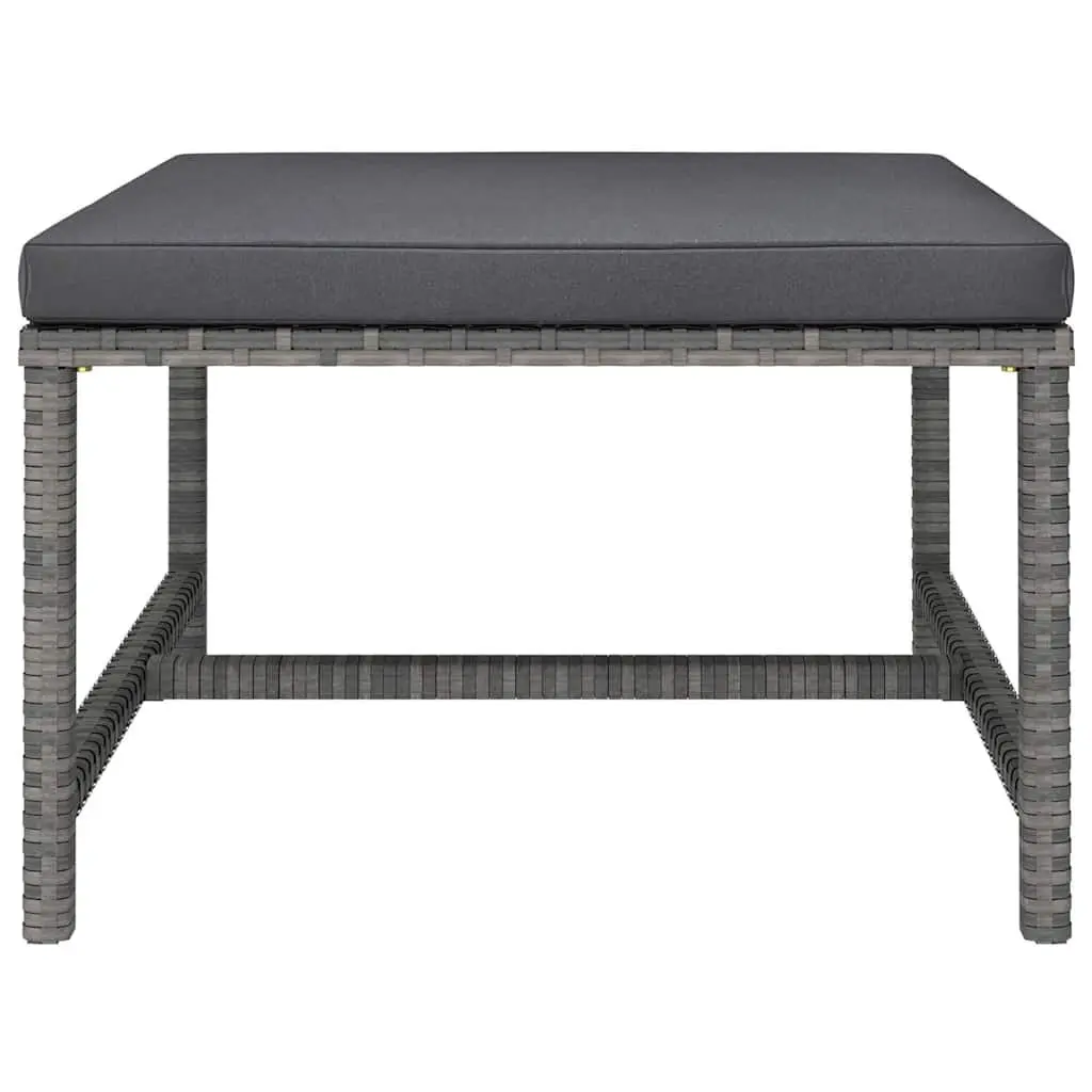 Garden Lounge Set 6 Piece Poly Rattan Outdoor Furniture Grey with Cushions