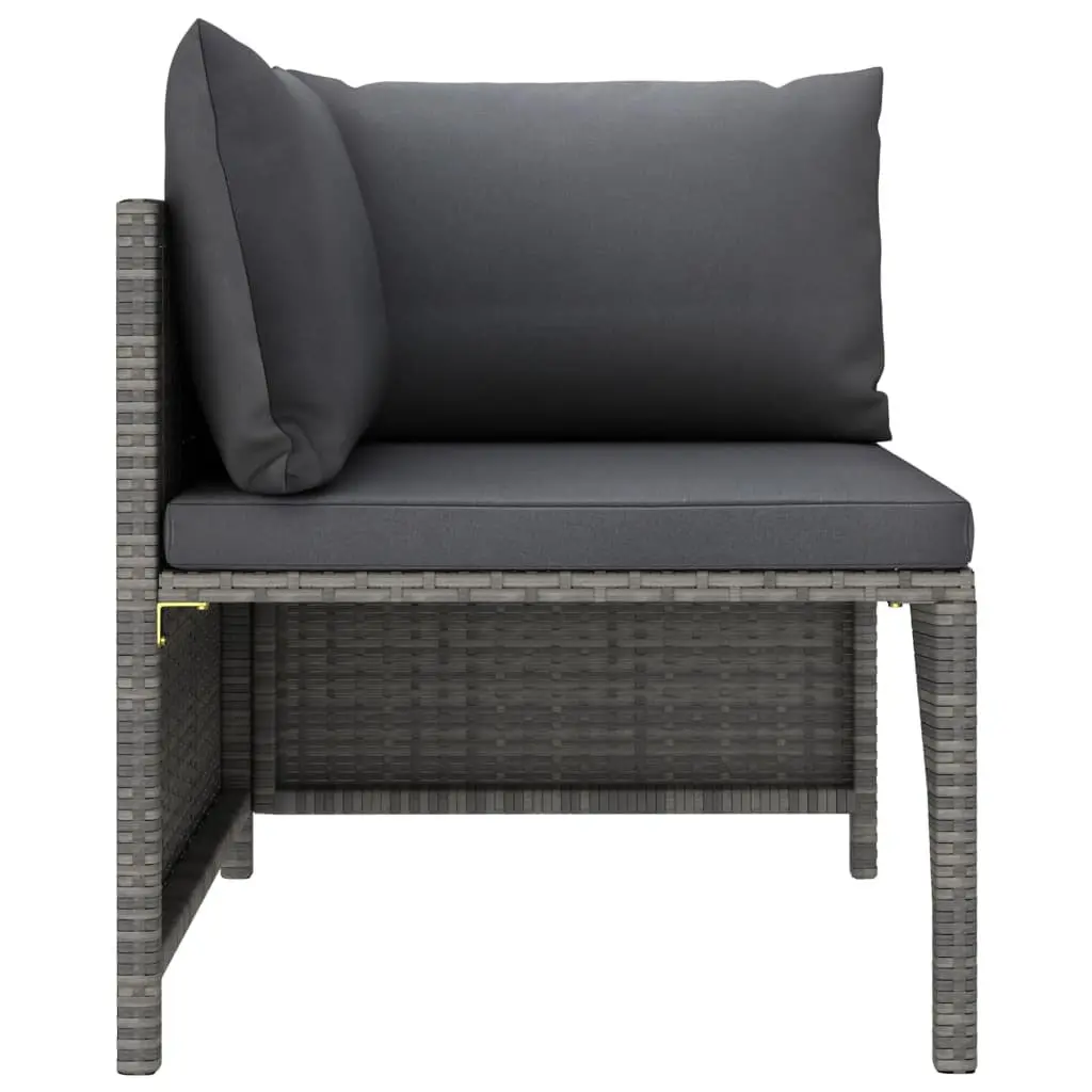 Garden Lounge Set Grey 6 Piece Poly Rattan Outdoor Furniture with Cushions