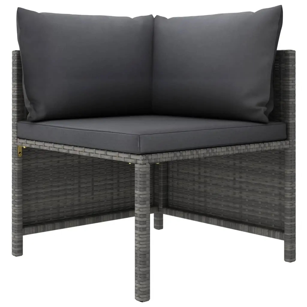Garden Lounge Set Grey 6 Piece Poly Rattan Outdoor Furniture with Cushions