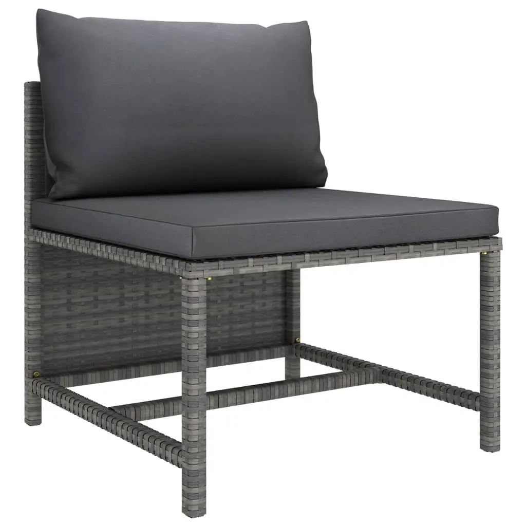 Garden Lounge Set Grey 6 Piece Poly Rattan Outdoor Furniture with Cushions