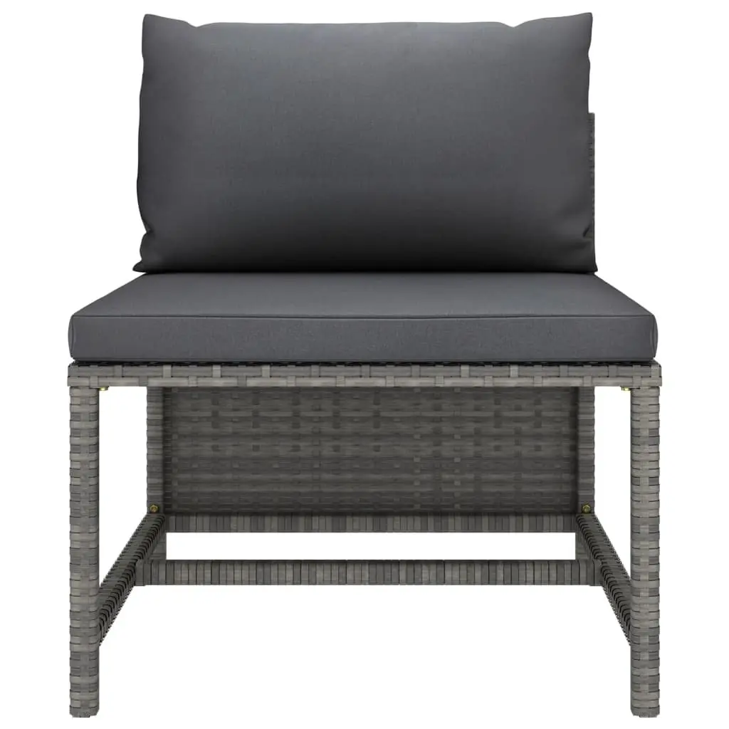 Garden Lounge Set Grey 6 Piece Poly Rattan Outdoor Furniture with Cushions