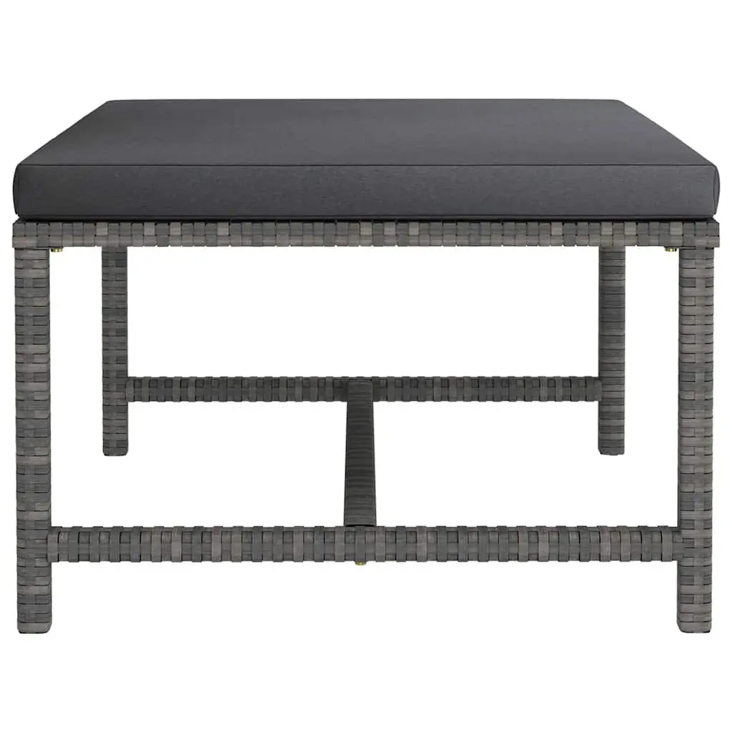 Garden Lounge Set Grey 6 Piece Poly Rattan Outdoor Furniture with Cushions