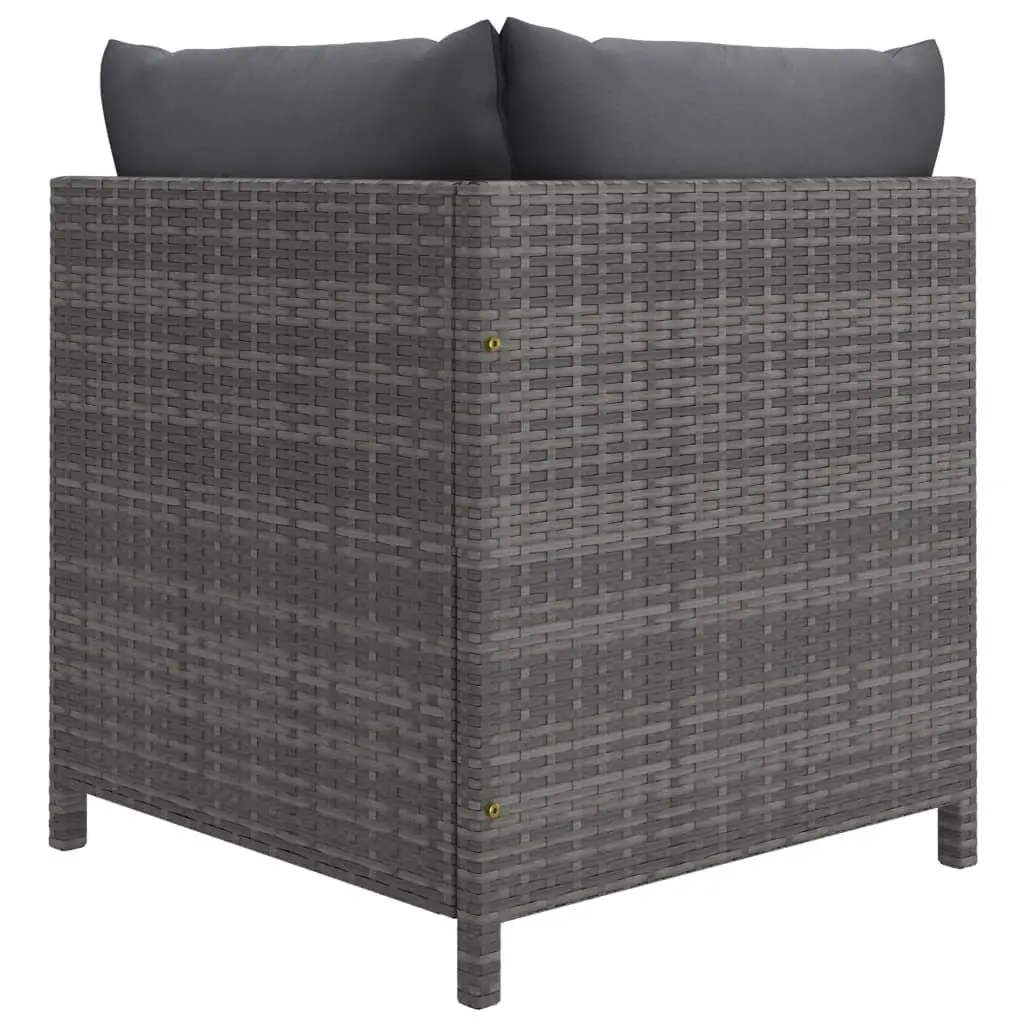 Garden Lounge Set Grey 6 Piece Poly Rattan Outdoor Furniture with Cushions