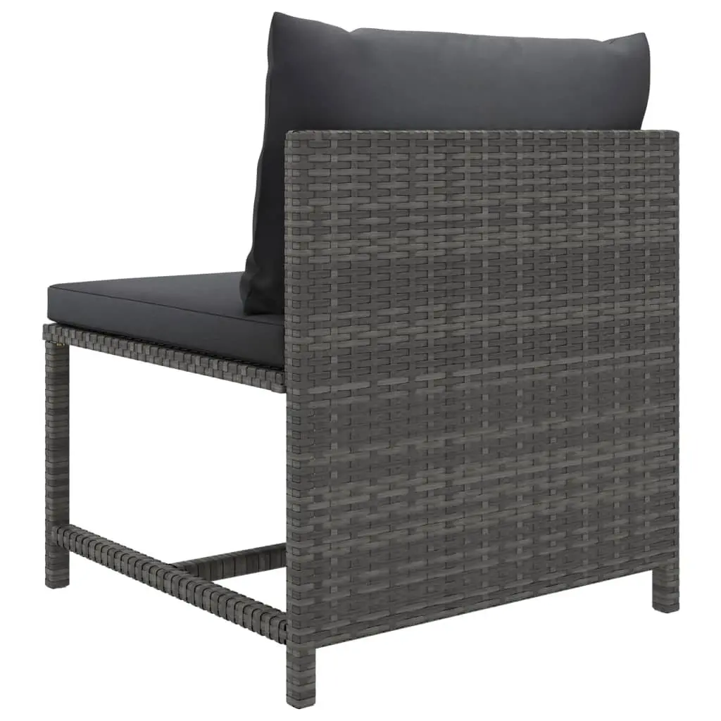 Garden Lounge Set Grey 6 Piece Poly Rattan Outdoor Furniture with Cushions