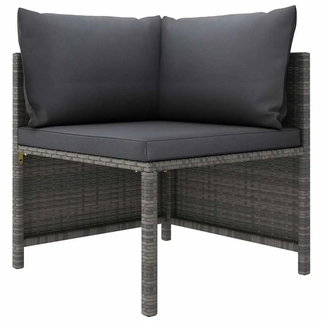 Garden Lounge Set 6 Piece Poly Rattan Outdoor Furniture Grey Cushions Modular