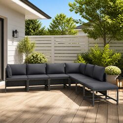 Concise 7-Piece Lounge Set for Outdoor Comfort