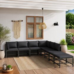 8-Piece Grey Outdoor Lounge Set for Your Garden