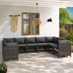 Compact and Reliable 9 Piece Garden Lounge Set