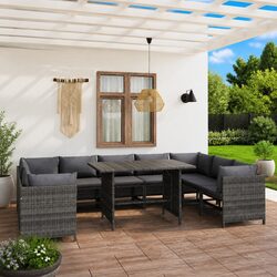 Compact 10 Piece Garden Lounge Set for Outdoor Comfort