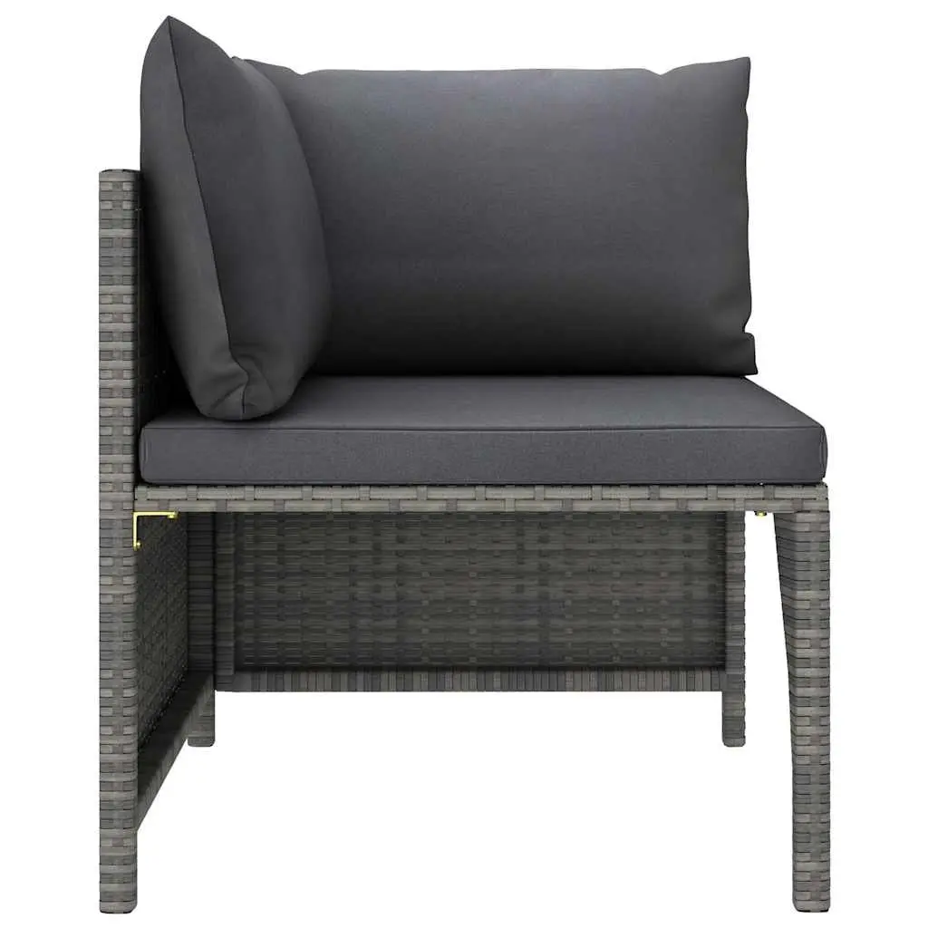 Garden Lounge Set Grey 8 Piece Outdoor Furniture Poly Rattan with Cushions