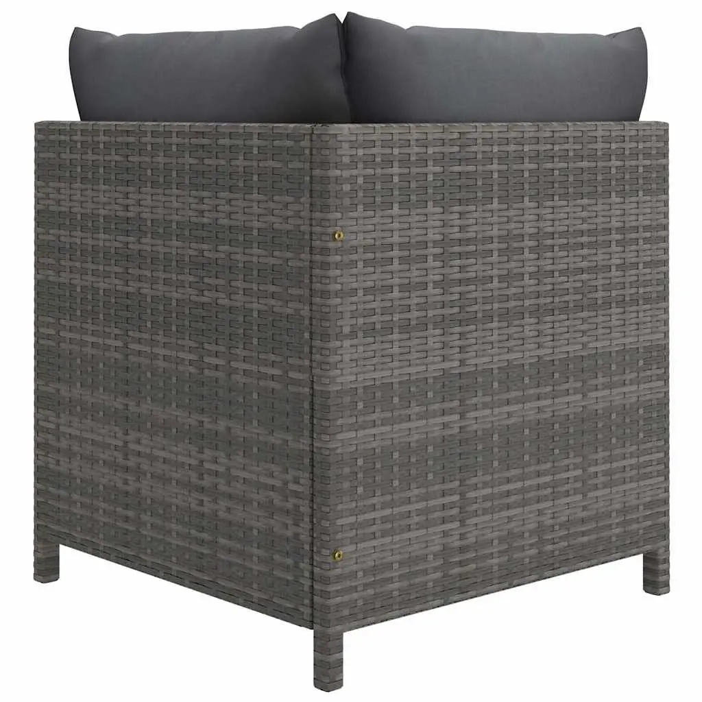 Garden Lounge Set Grey 8 Piece Outdoor Furniture Poly Rattan with Cushions