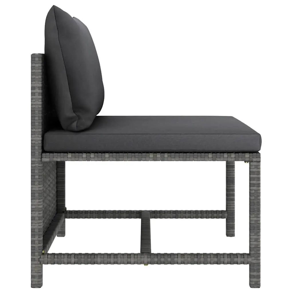 Garden Lounge Set 9 Piece Poly Rattan Outdoor Furniture Grey Cushions Modular