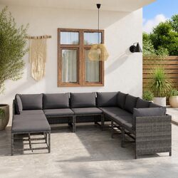 Compact 9 Piece Outdoor Lounge Set for Enjoyment